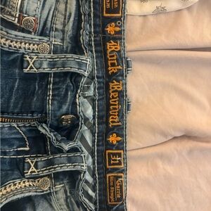 Rock Revival Dark Blue Slim Straight Jeans